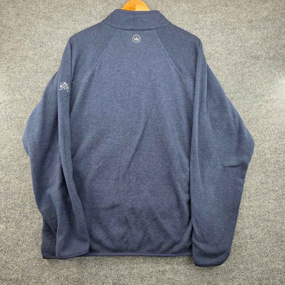 Peter Millar Mens Navy Blue Fleece Quarter Zip Pullover Golf Jacket MF20EZ38 XL - Picture 3 of 9